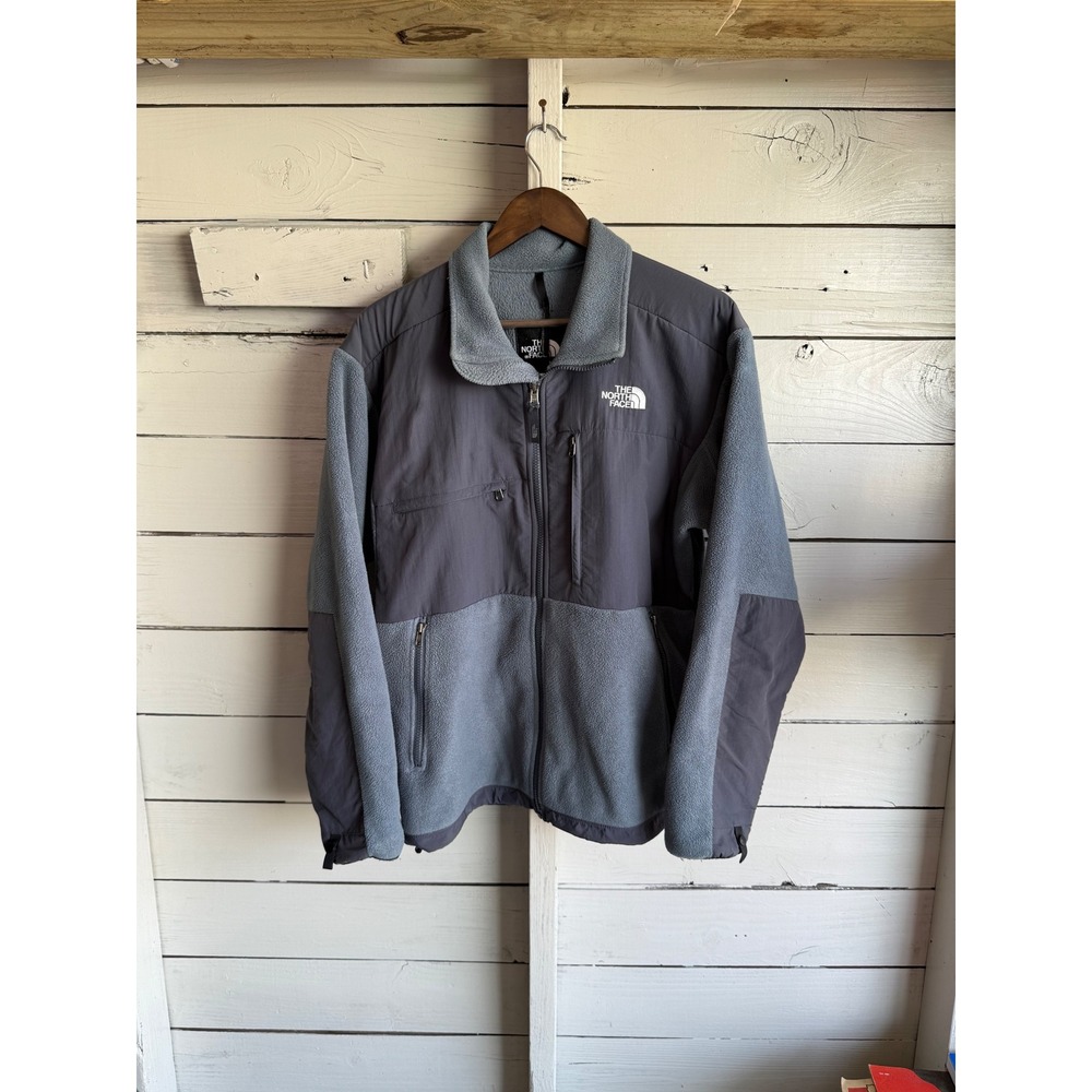 The North Face Denali 2 Fleece Jacket Mens Medium Grey Full Zip Hiking Coat